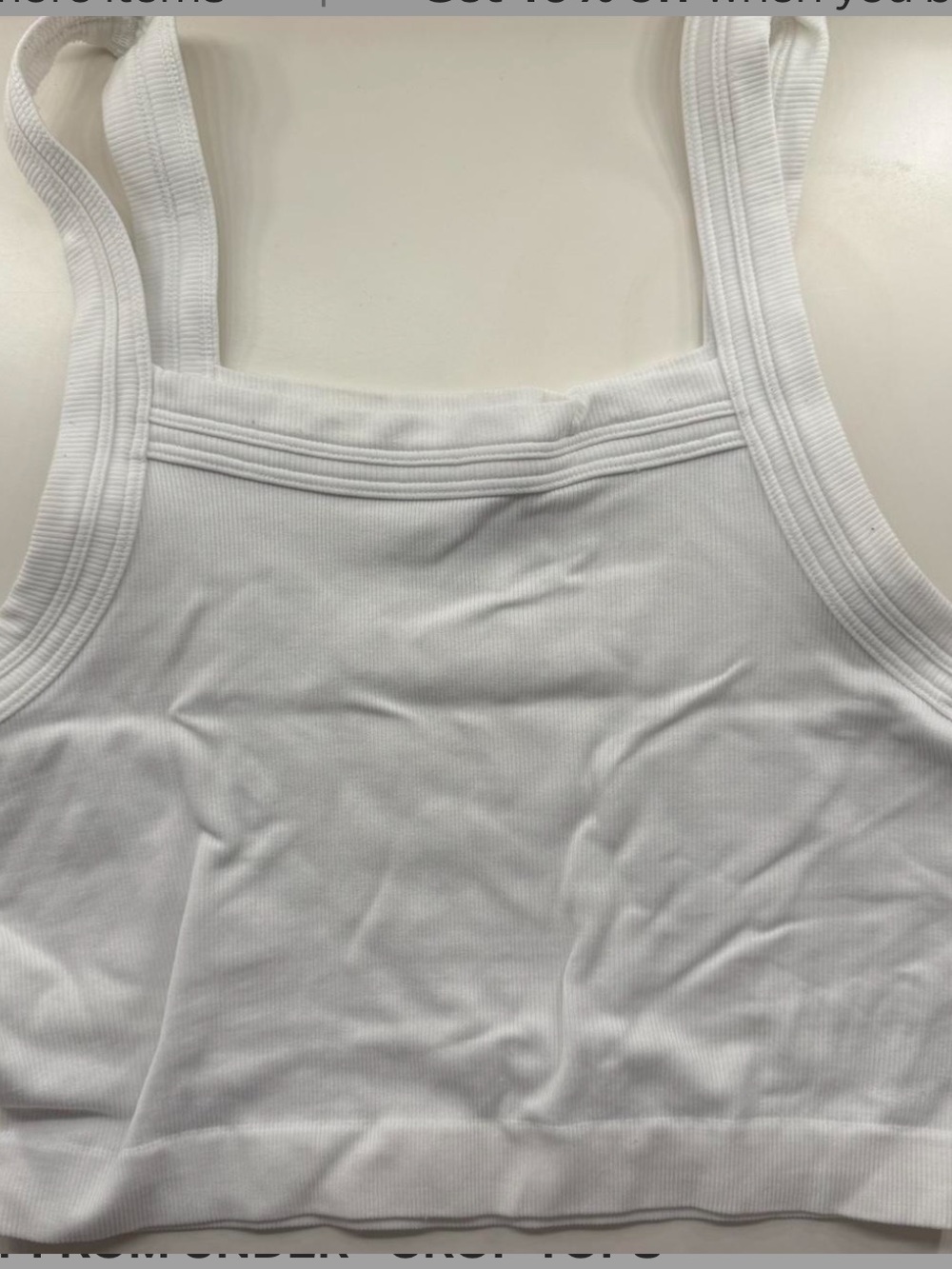 Urban Outfitters White Ribbed Crop Tank